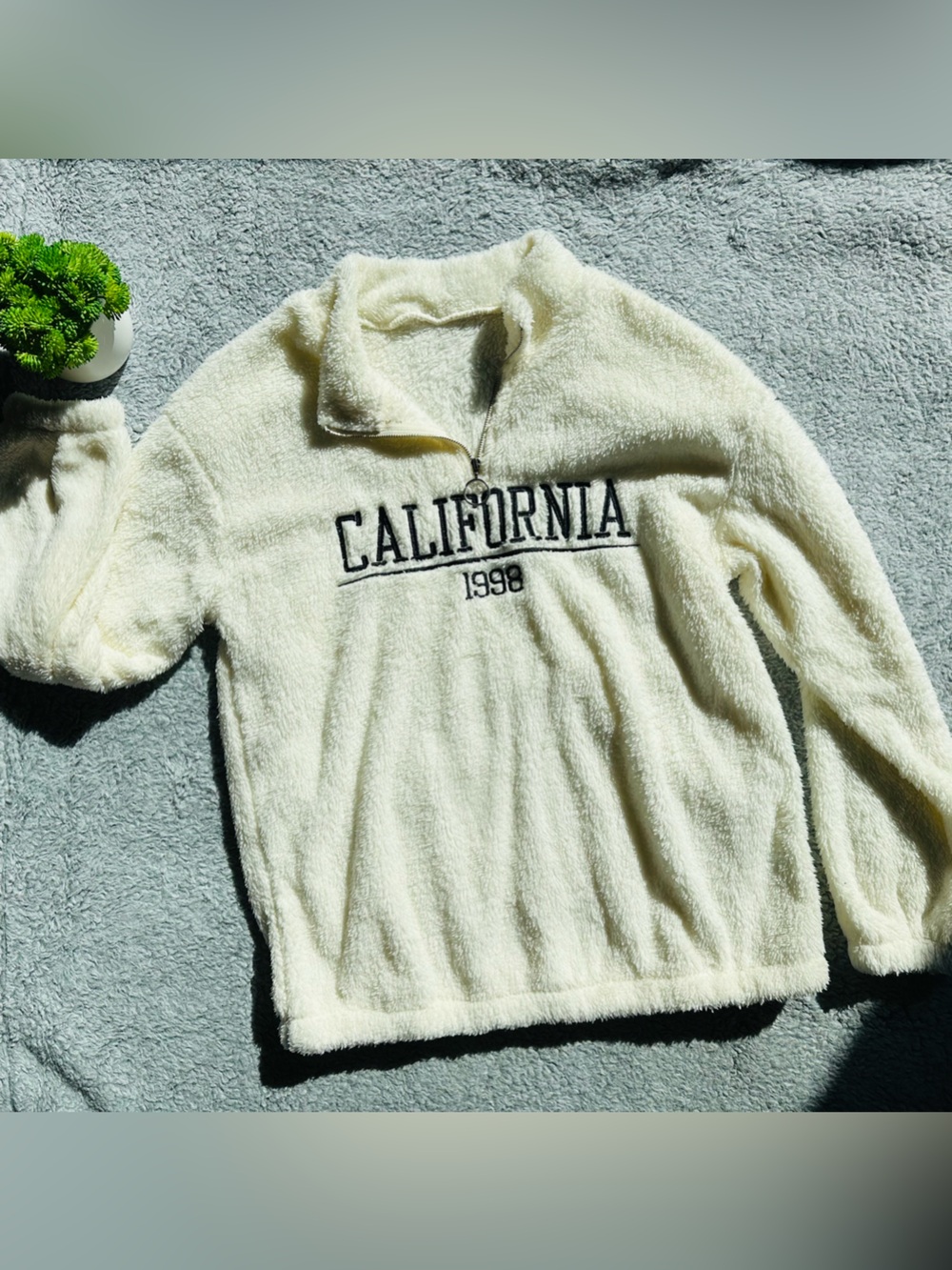 Vintage Coastal Grandmacore Teddy Fleece Pullover 🤍 Cozy Girl Cabin Core Sherpa